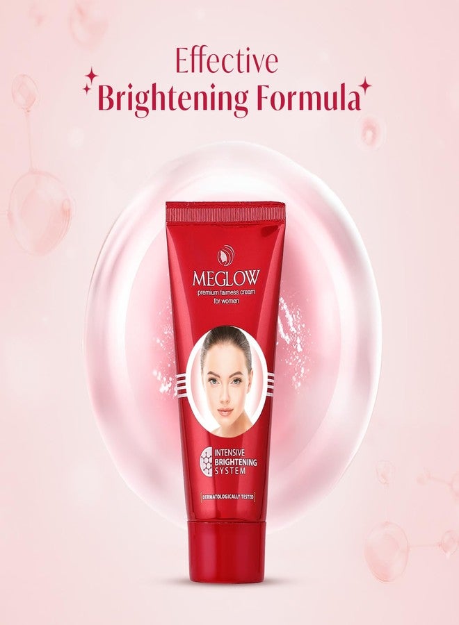 Meglow | Skin Brightening Moisturizer Cream for Women| Hydrates, Repairs, Radiates | Reduces Dark Spots, Melanin, Melasma | Prevents Pigmentation | Evens Tone Pack of 3 (30g each) - Image 2