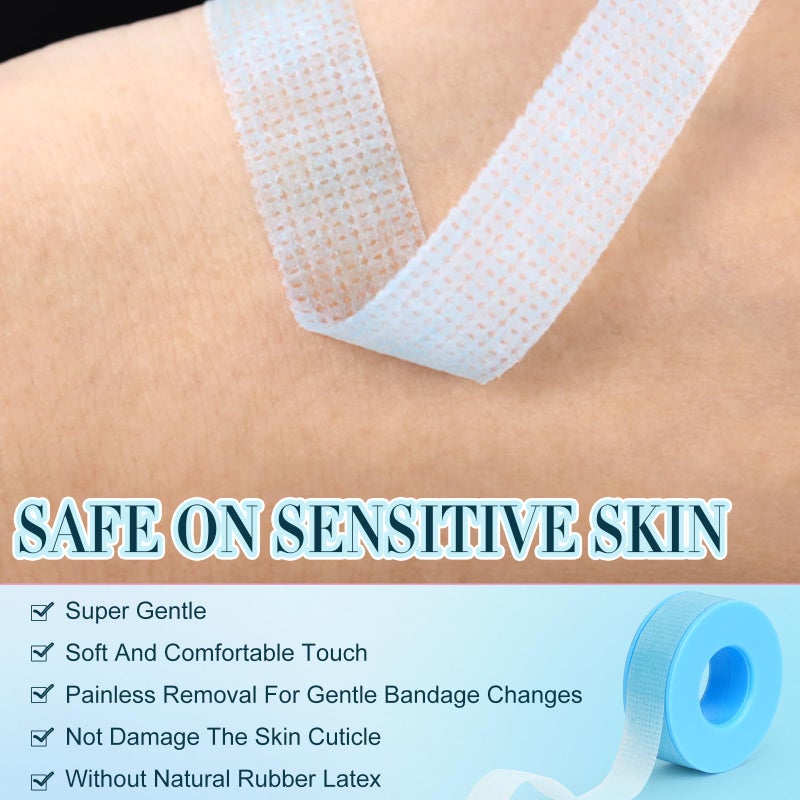 EMEDA Silicone Lash Tape for Eyelash Extensions - Gel Eyelash Tape for Sensitive Skin to Make Up/Lips/Eye Shadow/DIY/Salon Easy Tear Microporous Breathable Lash Extension Supplies (Blue 5 Rolls) - Image 3