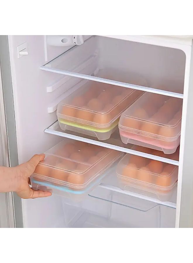 Green Egg Holder Stackable Space Saving Organizer For 15 Eggs Durable PP Material - Image 4