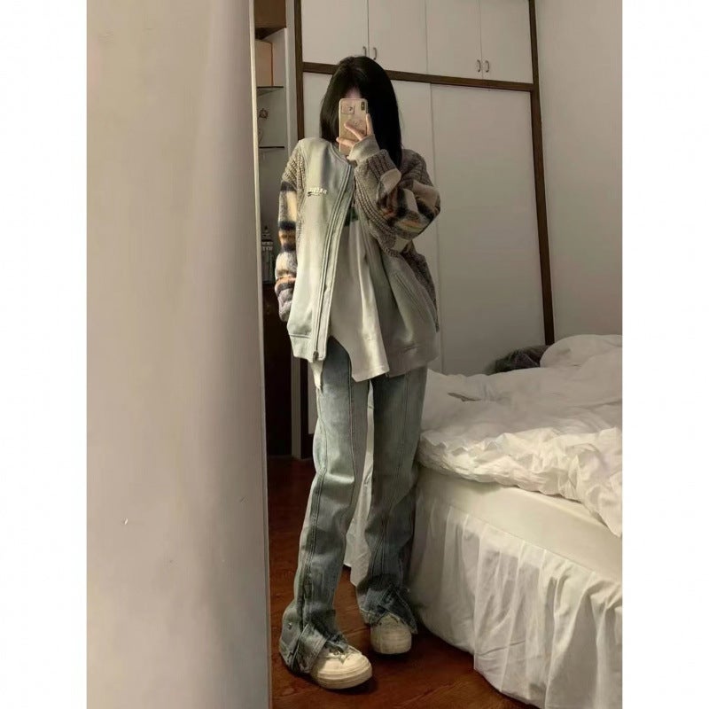 Unisex Classic Denim Jeans Loose Fit Daily Outdoor Wear - Image 3