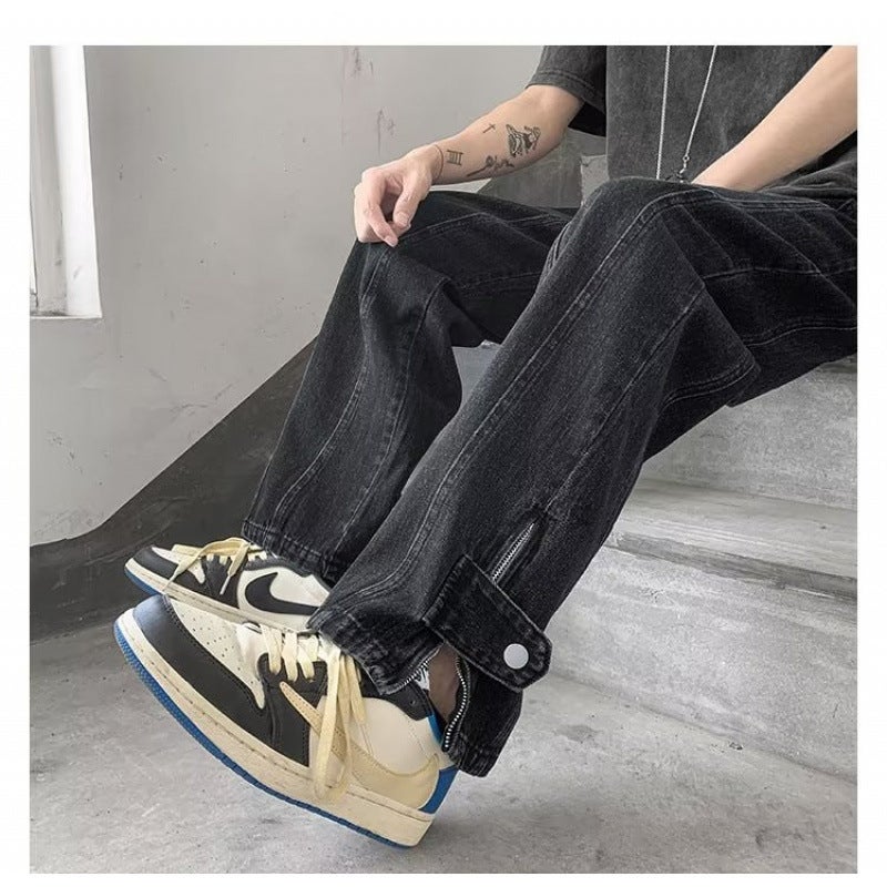 Unisex Classic Denim Jeans Loose Fit Daily Outdoor Wear - Image 1