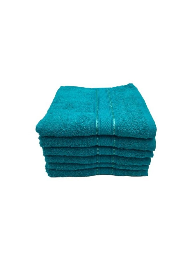 BYFT Daffodil (Turquoise Blue) Premium Kids Towel (60x110 Cm-Set of 6) 100% Cotton, Highly Absorbent and Quick dry, Hotel and Spa Quality Bath linen with Stripe Diamond Dobby-500 Gsm  - Image 2