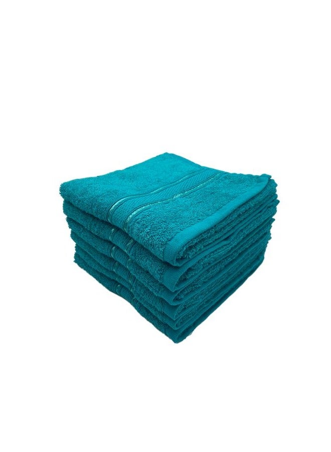 BYFT Daffodil (Turquoise Blue) Premium Kids Towel (60x110 Cm-Set of 6) 100% Cotton, Highly Absorbent and Quick dry, Hotel and Spa Quality Bath linen with Stripe Diamond Dobby-500 Gsm  - Image 3