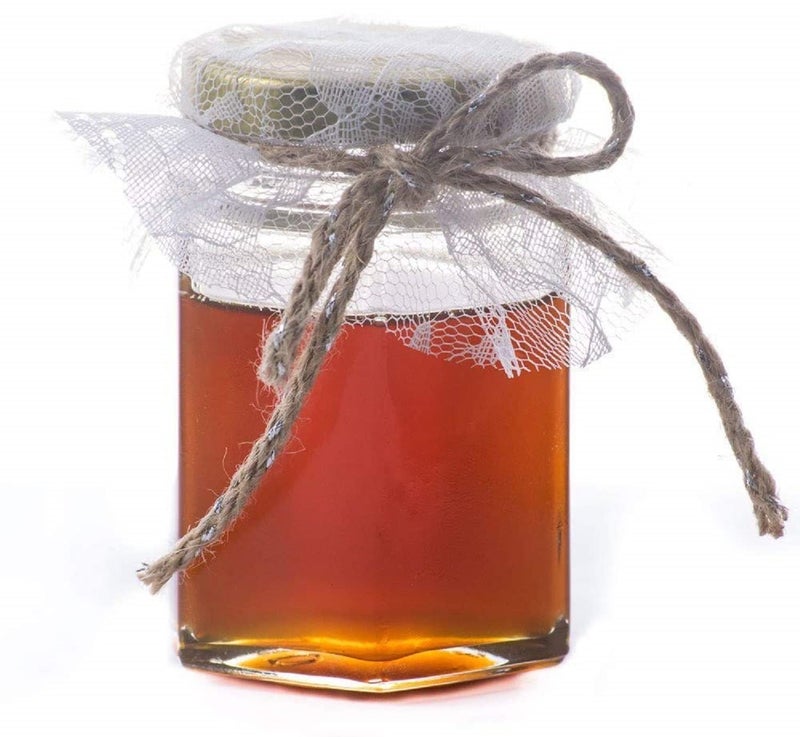 BLISSBORN Hexagon Glass Jar and Container with Golden lid 250 ml with Rust Proof Air Tight LidSuitable to use in Your Home Office Kitchen StorageGlass Jars Set pack of 6 - Image 2
