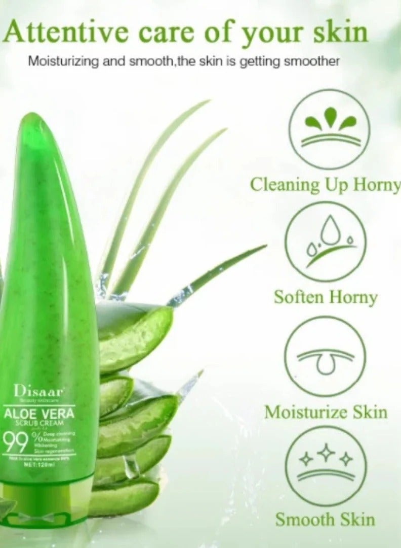 Disaar جل تقشير الألوة فيرا 120 مل - جل تقشير الوجه بخلاصة الألوة فيرا - التحكم في الزيت - علاج حب الشباب - إصلاح بعد الشمس - مهدئ - مكثف - جل مهدئ - كريم جل مضاد لحب الشباب - جل تقشير الألوة فيرا - Image 5