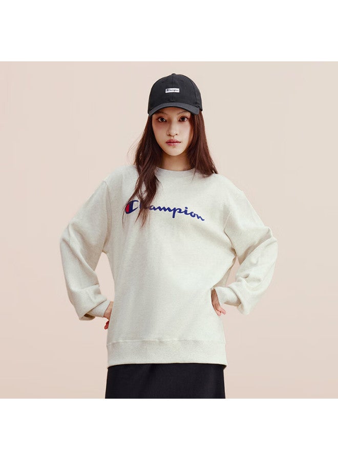 Champion Champion Men's Sweatshirt, Autumn New Arrival, American Trendy Brand, Large Handwritten Pure Cotton Crew Neck Top, Off-white  - Image 1