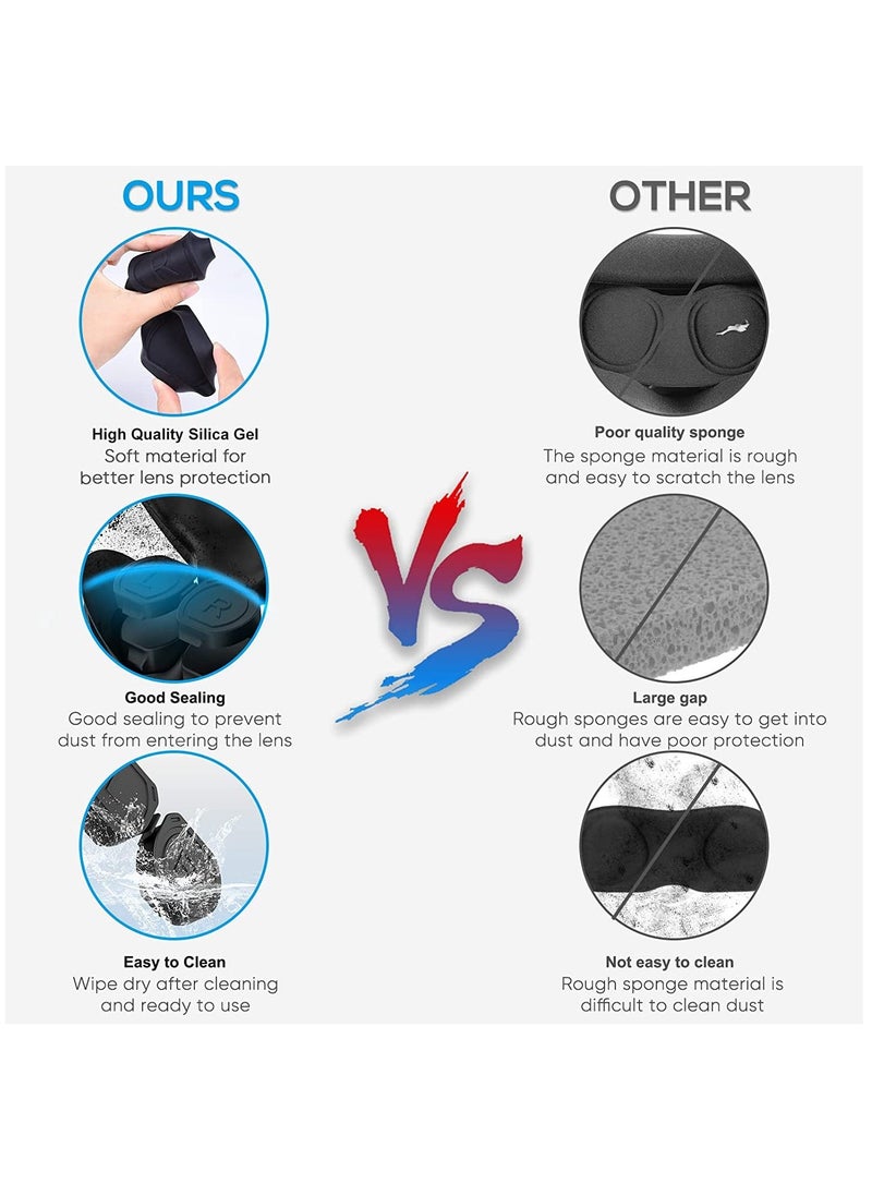 Generic Silicone Lens Cover for PS VR2, One-Piece Protective Cover for PSVR 2 Glasses Lens Protection, Dust-Proof Anti-Scratch Lens Cap for PSVR2 Lens Protector Accessories- Black  - Image 2
