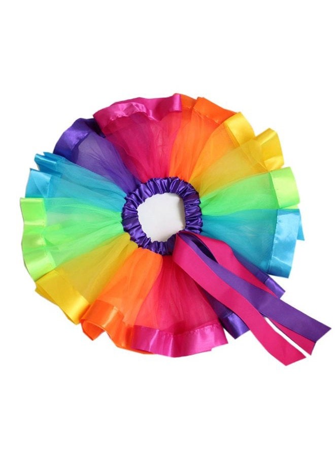 BGFKS Layered Ballet Tulle Rainbow Tutu Skirt for Little Girls Dress Up with Colorful Hair Bows(Rainbow,2-4T) - Image 2