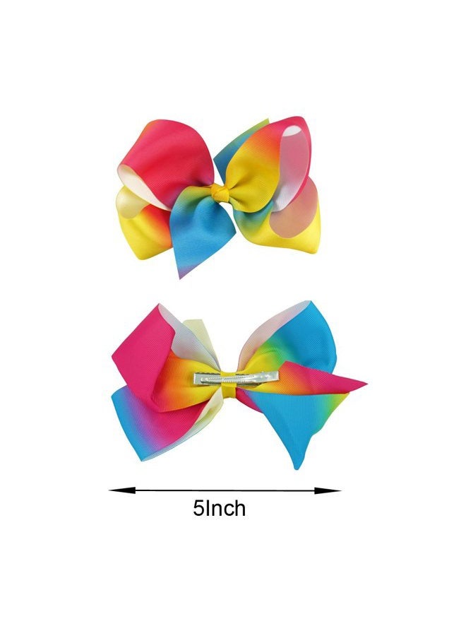 BGFKS Layered Ballet Tulle Rainbow Tutu Skirt for Little Girls Dress Up with Colorful Hair Bows(Rainbow,2-4T) - Image 3