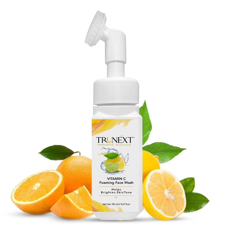 TRUNEXT Vitamin c Foaming Facewash For Oily Skin Women Skin Care 150 ML, Natural Aloe Vera Gel Face Moisturizer For Oily Skin- 200 ML Oil Control Facewash & Gel (Combo pack Of 2) - Image 2