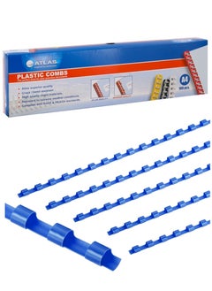 ATLAS 100-Piece Plastic Binding Combs 6mm Width Blue  - Image 1