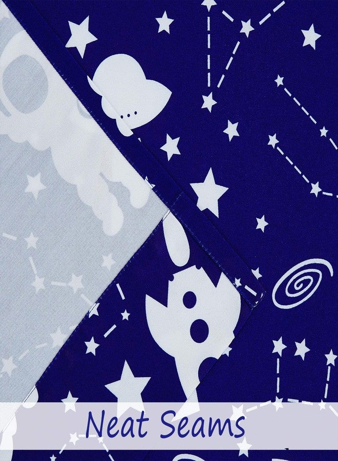 Central Park Navy Blue Shower Curtains for Kids Bathroom Water Resistant Space Planet Theme Cartoon Decorative Pattern Spa Hotel Bath Decor with 12 Metal Grommets, (Navy Blue, 70"x72") - Image 5