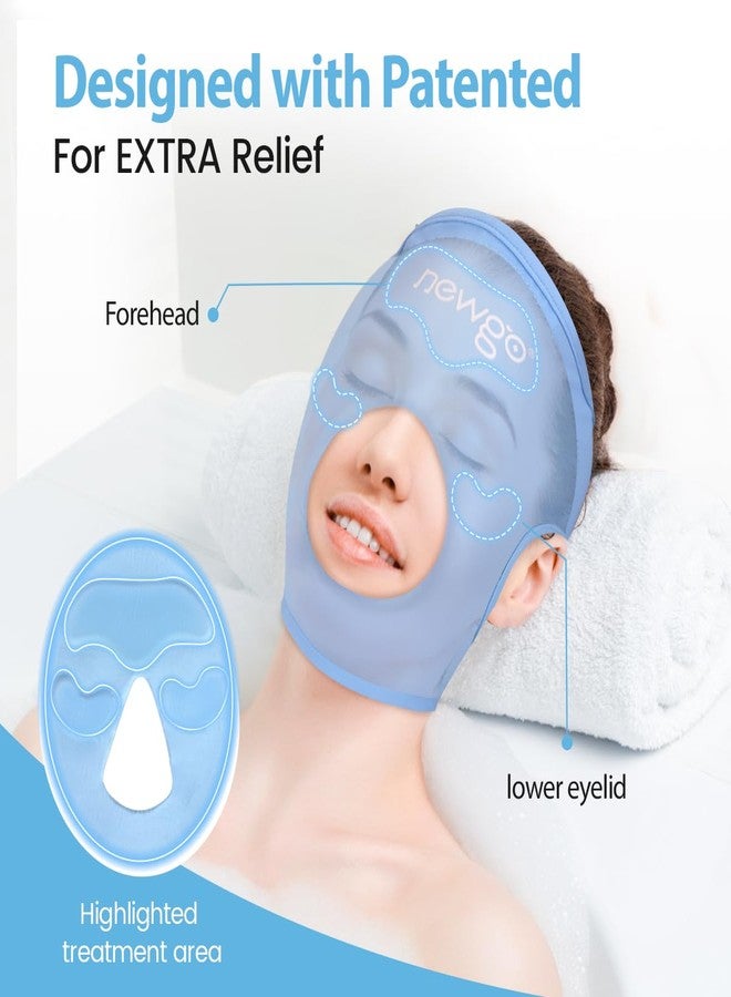 NEWGO Ice Pack Face Ice Mask for Puffy Eyes, Cooling Face Mask Reusable with Thick Gel Pad in Forehead & Eye Zones for Migraines, Post-Surgery, Redness, Allergy Swelling Pain Relief - Image 3