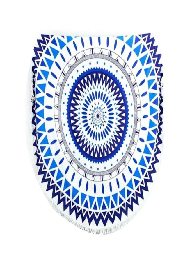 NIBEMINENT Printed Pattern Beach Towel White/Blue 150x150centimeter - Image 1