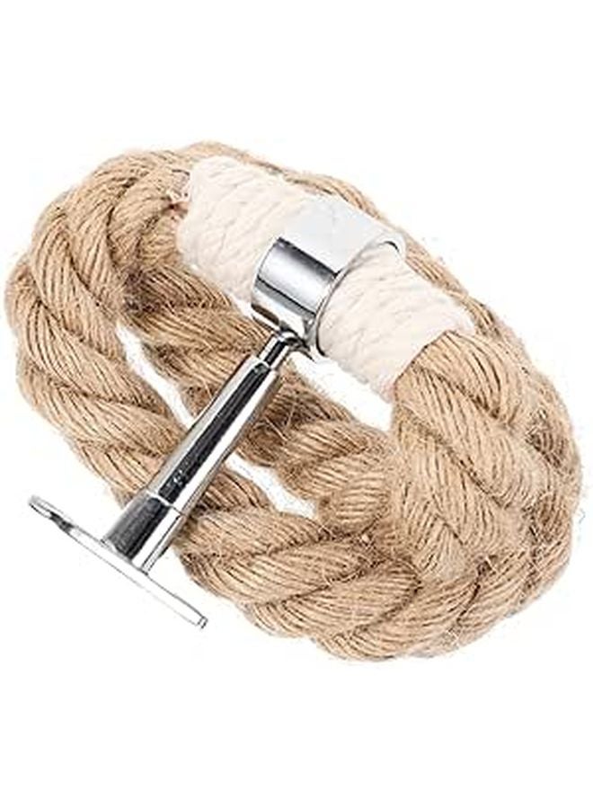 Iron And Rope Bathroom Towel Holder Bohemian Style Wall Mount For Kitchen Decor - Image 1