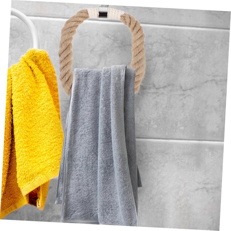 Iron And Rope Bathroom Towel Holder Bohemian Style Wall Mount For Kitchen Decor - Image 4