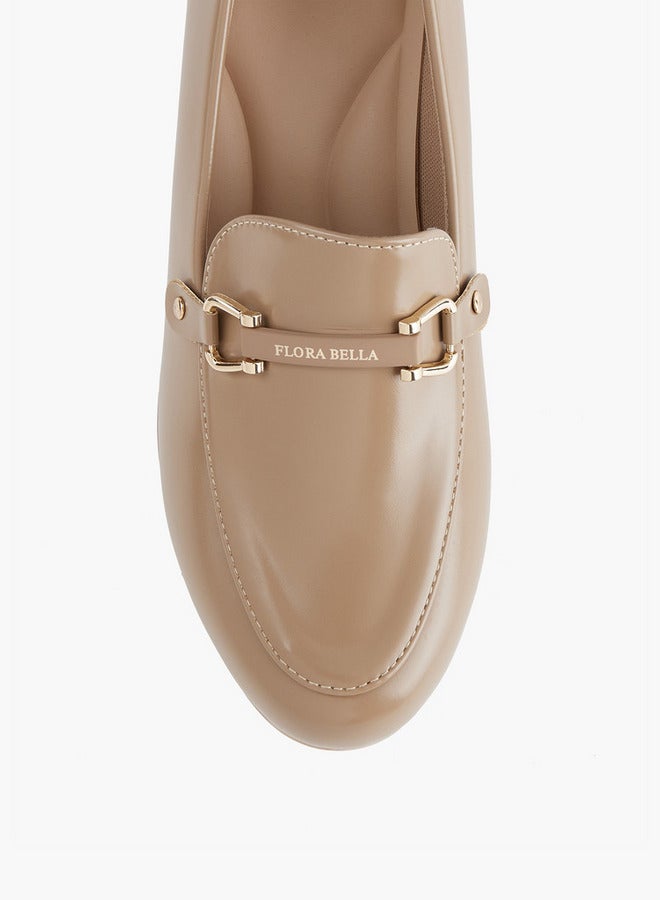 Flora Bella By Shoexpress Snaffle Detail Slip-On Shoes with Block Heels - Image 4