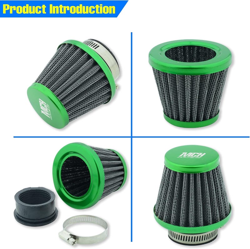 MCHMFG Motorcycle Air Filter 38mm for SSR 110cc 125cc Coolster CRF Dirt Pit Bike GY6 50cc Scooter Moped QMB139 Engine Parts (Green) - Image 5