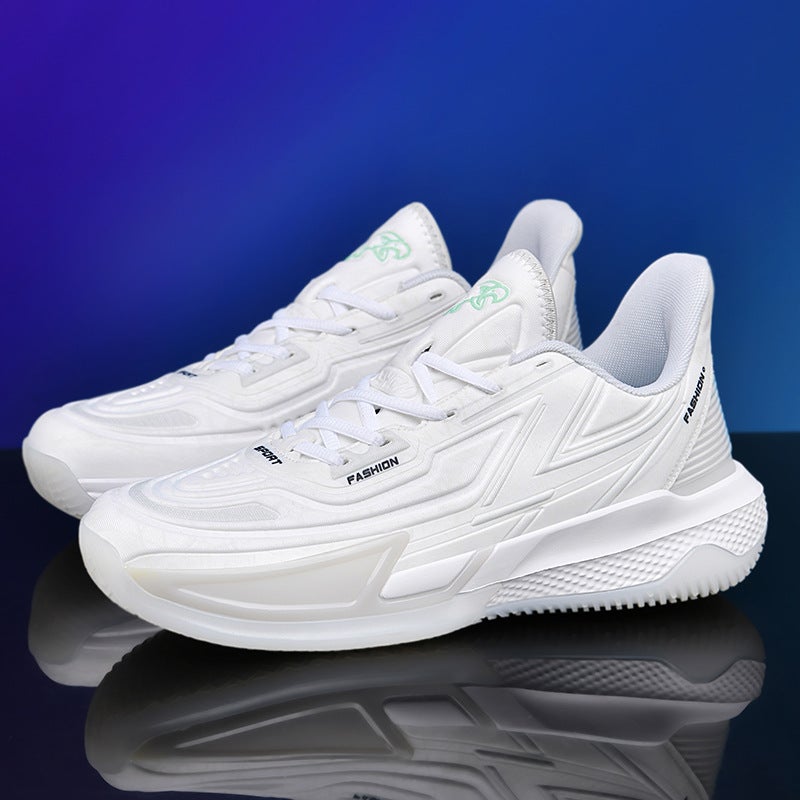 New fashion basketball shoes couple combat sneakers breathable versatile sneaker student competition special training sneakers Feather White 