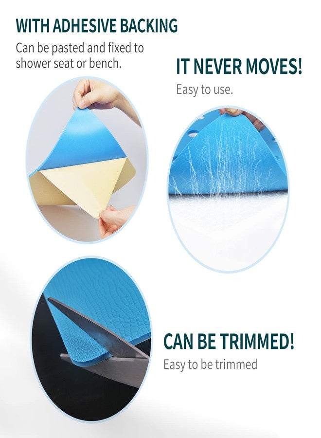 Shower Stool Cushion Non Slip Soft Pad with Holes, Grip Mat for Shower Chair Bath Seat, Adhesive Backing Anti Skid EVA Rubber, Shower Bench Curtain, 14 X 9 Inches - Image 2
