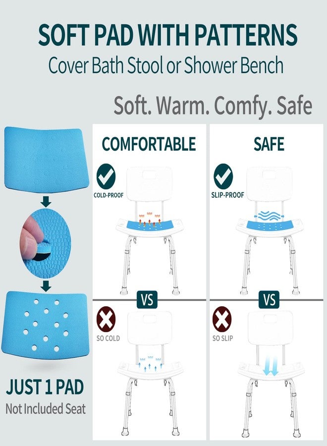 Shower Stool Cushion Non Slip Soft Pad with Holes, Grip Mat for Shower Chair Bath Seat, Adhesive Backing Anti Skid EVA Rubber, Shower Bench Curtain, 14 X 9 Inches - Image 5