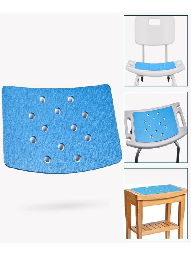 Shower Stool Cushion Non Slip Soft Pad with Holes, Grip Mat for Shower Chair Bath Seat, Adhesive Backing Anti Skid EVA Rubber, Shower Bench Curtain, 14 X 9 Inches - Image 1