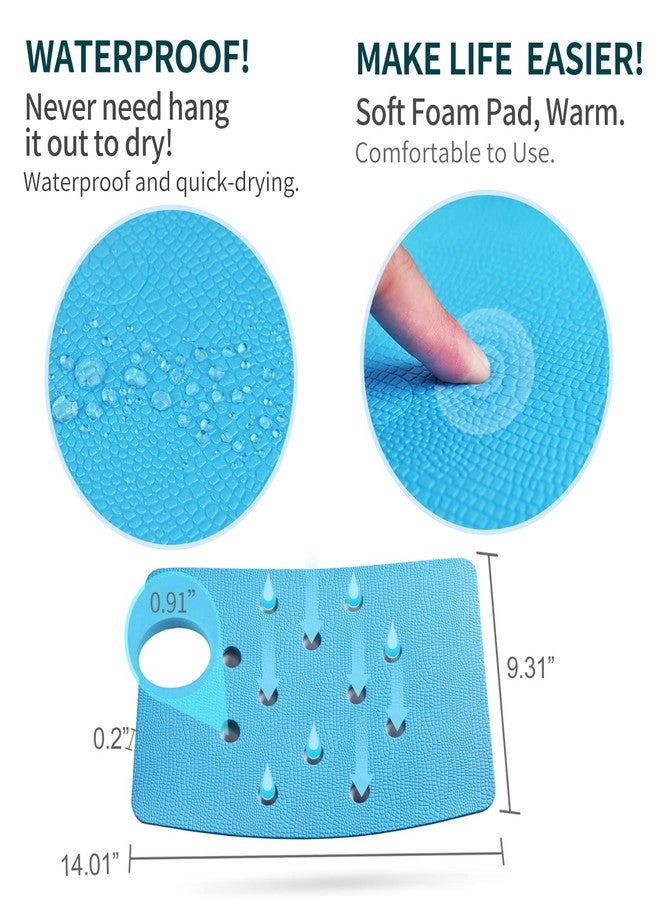Shower Stool Cushion Non Slip Soft Pad with Holes, Grip Mat for Shower Chair Bath Seat, Adhesive Backing Anti Skid EVA Rubber, Shower Bench Curtain, 14 X 9 Inches - Image 3