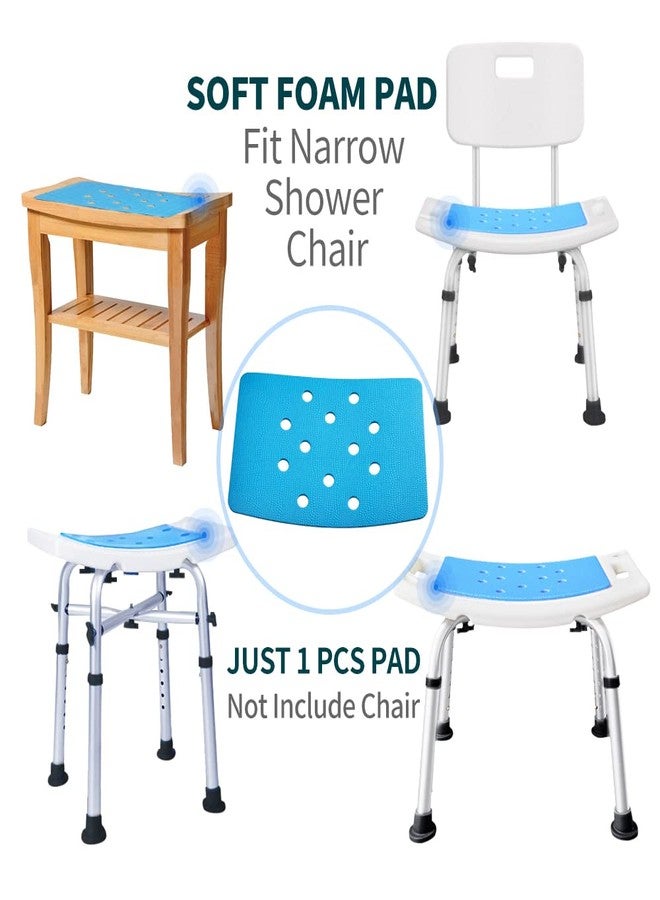 Shower Stool Cushion Non Slip Soft Pad with Holes, Grip Mat for Shower Chair Bath Seat, Adhesive Backing Anti Skid EVA Rubber, Shower Bench Curtain, 14 X 9 Inches - Image 4