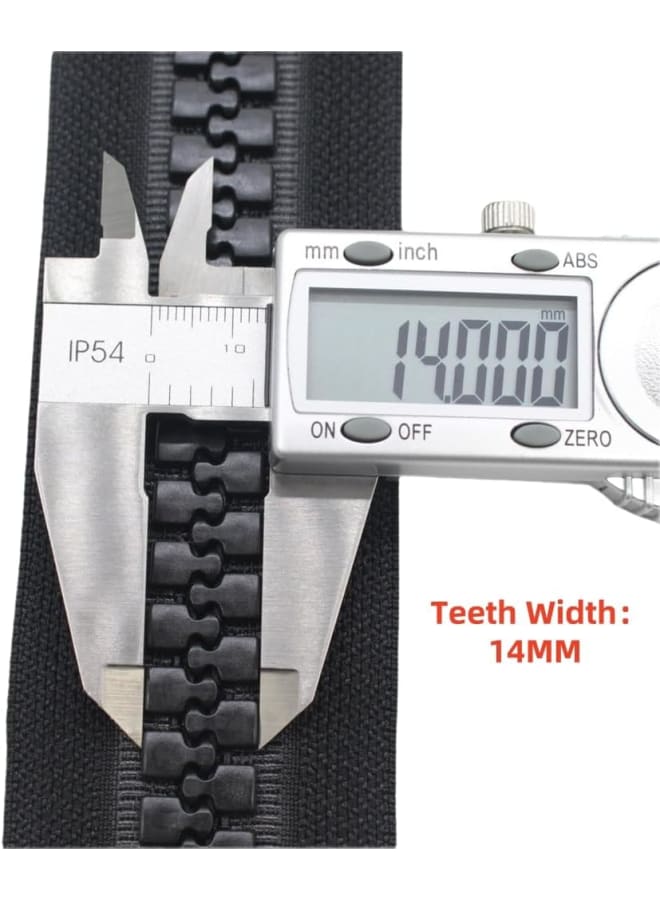 122 سم #20 سحابات بلاستيكية عملاقة منفصلة لخياطة الخيام والمعاطف والمعاطف والسترات وغطاء القارب من القماش شديد التحمل وسحابات فيسلون ضخمة من الراتنج (48 بوصة أسود)