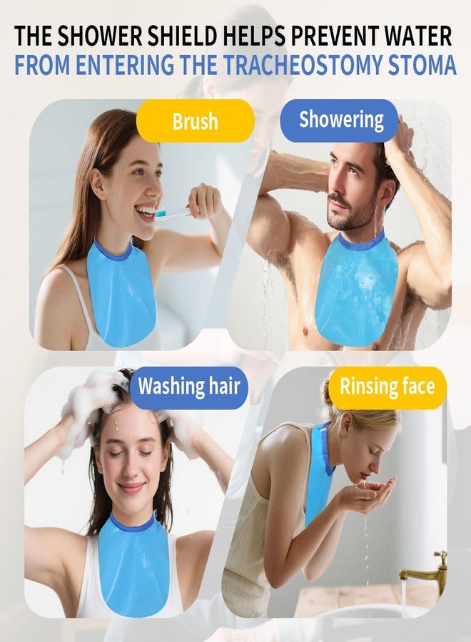 EHUCONELDEX Tracheostomy Shower Cover Neck Stoma Protector for Tracheostomy,Laryngectomy Waterproof Shower Shield Neck Stoma Guard-Adjustable (Blue & Red, 2 PCS - Image 4