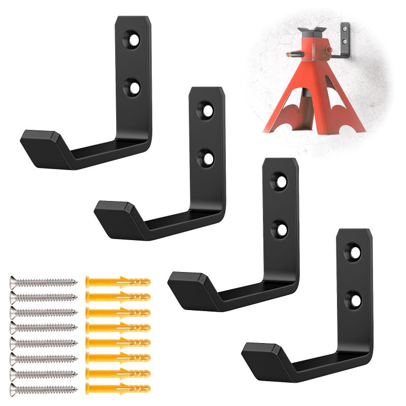 lcusepu Jack Stand Wall Mount Organizer Car Jack Stands Wall Hooks for Hanging Universal Upgrade Designed Garage Hook Heavy Duty Hooks Fits 2 3 4 5 6 Ton Heavy Duty Jack Stands 4 Pack - Image 3