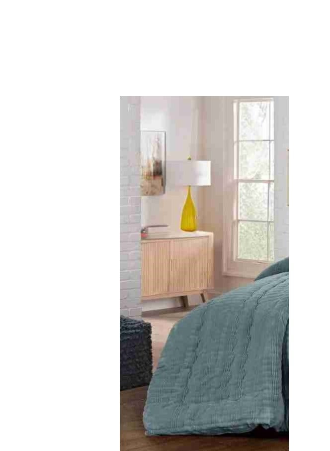 شي ديو ديو مفرش نفرين شتوي منقوش من المخمل الناعم والفرو الفخم لمنحك الدفئ ويضيف الجمال والاناقة الى غرفتك مقاس220*240سم - Image 2