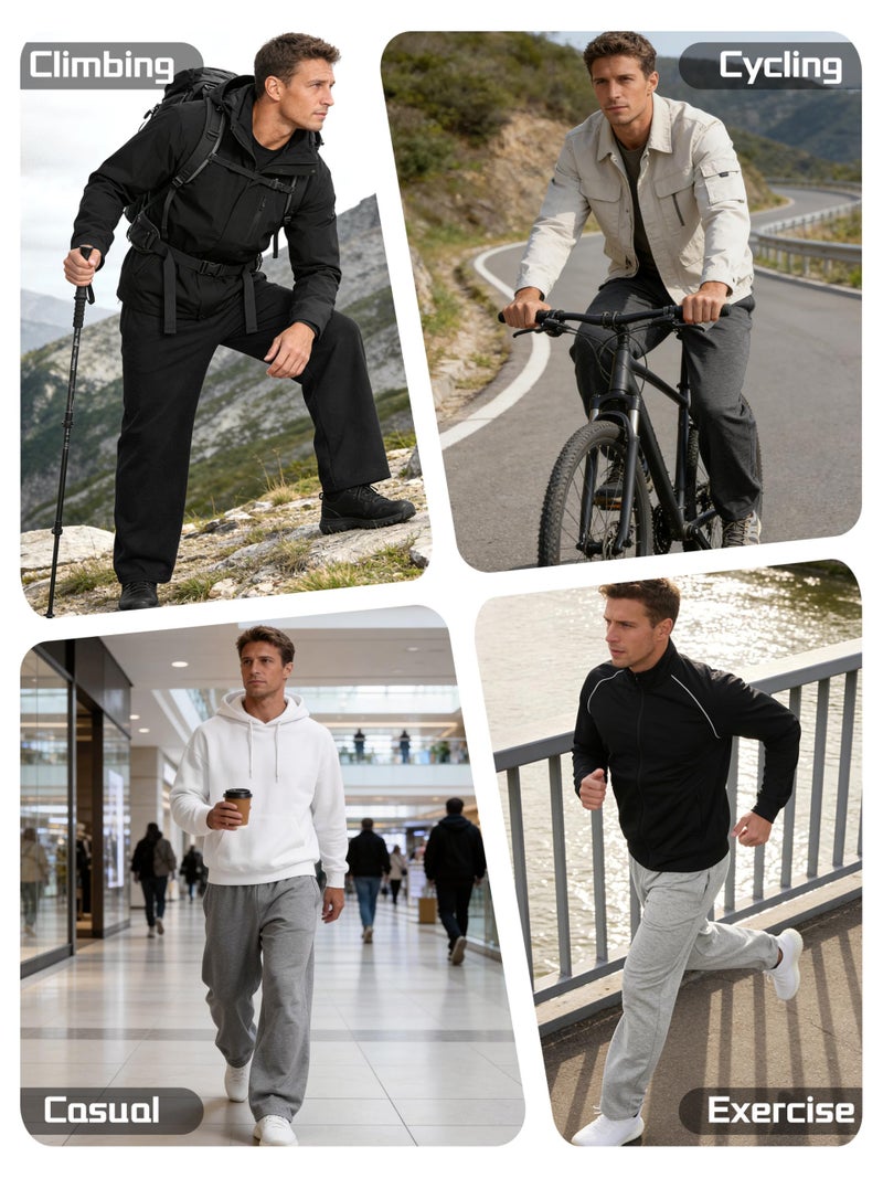 Aocku 4 Pack Mens Sweatpants Athletic Joggers Mens Workout Open Bottom Lightweight Sweat Pants with Pockets Color B, L - Image 2