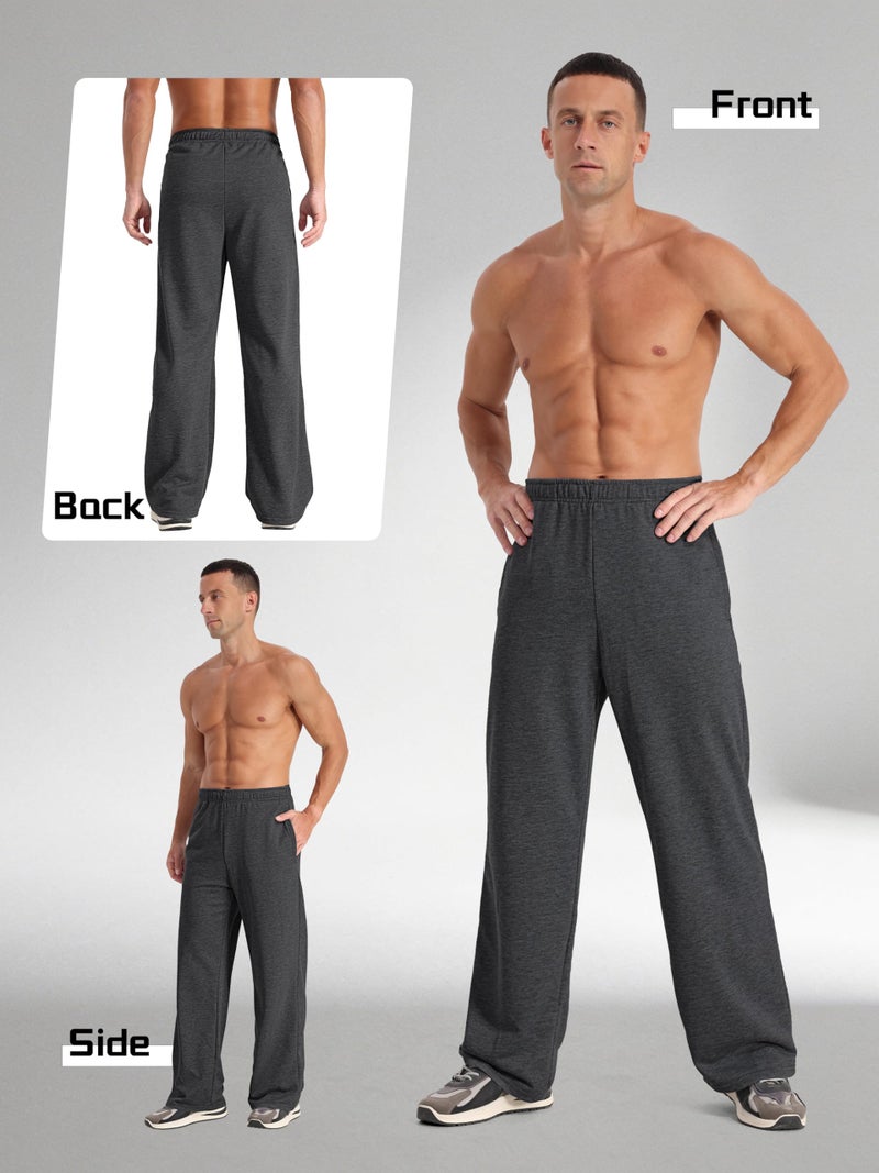 Aocku 4 Pack Mens Sweatpants Athletic Joggers Mens Workout Open Bottom Lightweight Sweat Pants with Pockets Color B, L - Image 5