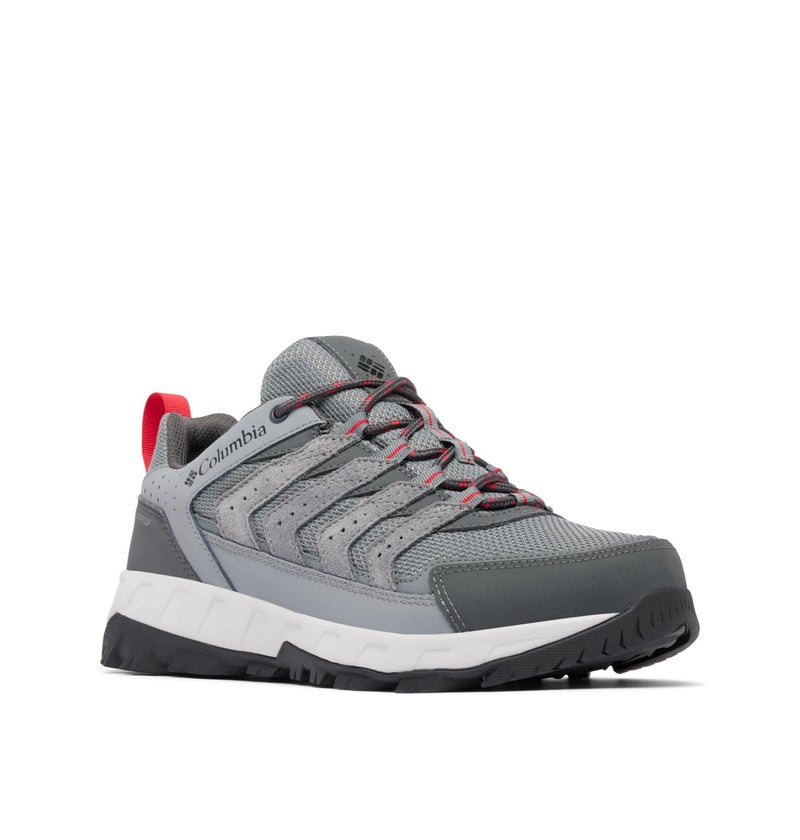Columbia Mens Strata Trail Low Waterproof Titanium Grey SteelMountain Red 15 Wide