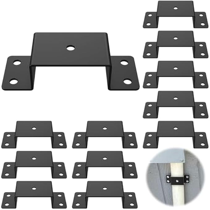 rayihni 12 Pcs Trailer Stake Pocket Bracket for 2'' x 4'' Lumber Heavy Duty Utility Stake Pocket for Trailer, Truck, Box Trailer, Flatbed Trailer - Image 2