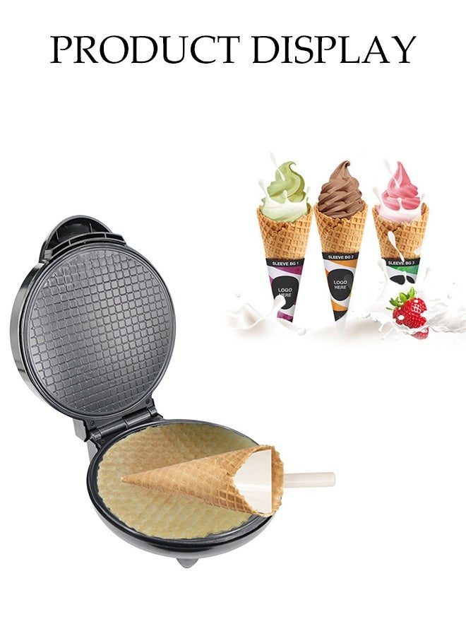 DUNISO Ice Cream Cone Maker，Breakfast Egg Roll Machine，Waffle Cone Maker，Non Stick, Easy to Clean，Suitable for Making Ice Cream Rolls, Pancakes, Spring Rolls, Waffles  - Image 4