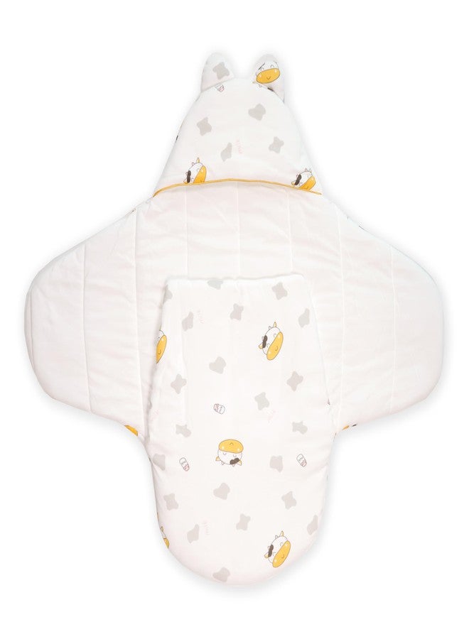 Kicks & Crawl Moo Moo Carry Nest |Cotton Sleep nest for Infants & New Born Baby | Portable/Travel & Skin Friendly | 0-6 Months - Image 3