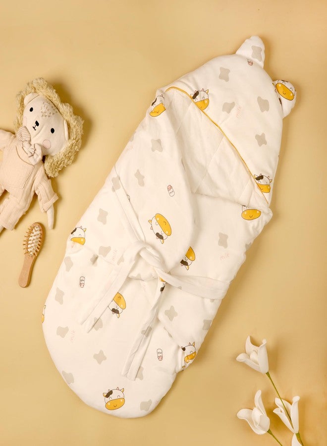 Kicks & Crawl Moo Moo Carry Nest |Cotton Sleep nest for Infants & New Born Baby | Portable/Travel & Skin Friendly | 0-6 Months - Image 2