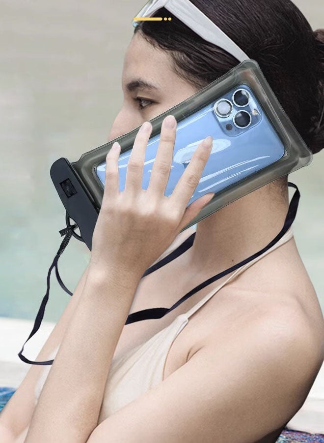 5PCS المحمول مقاوم للماء الرمال القضية، واضحة شاشة اللمس IPX8 حقيبة الهواتف المحمولة مقاومة للماء، حقيبة جافة مع الحبل، الانجراف الغوص السباحة حقيبة مقاومة للماء، لجميع الهواتف المحمولة الذكية حتى 7.2 " - Image 5