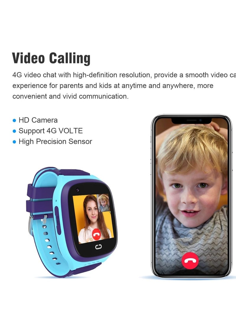 AROAQ 2023 4G Kids Smart Watch Bluetooth Kids Watch Wearable Watch G P S Tracker Baby Phone Watch SOS HD Video Call Touch Screen IP67 Waterproof Children's Smartwatch - Image 3