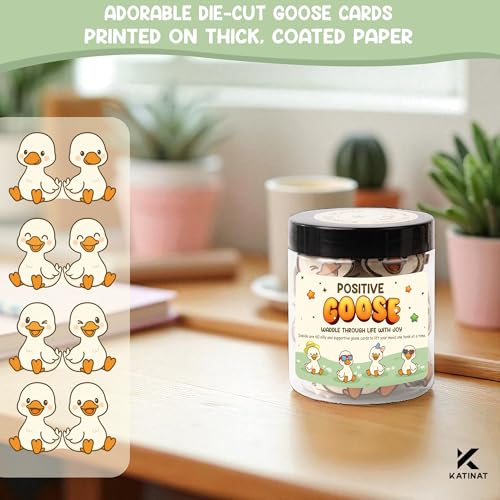 KATINAT Positive Goose Jar, 60 Silly Goose Affirmation Cards, Teen Girl Gifts Treny Stuff, Birthday Gifts for Teenage Girls, Daughter, Stocking Stuffers for Teen Girls - Image 3