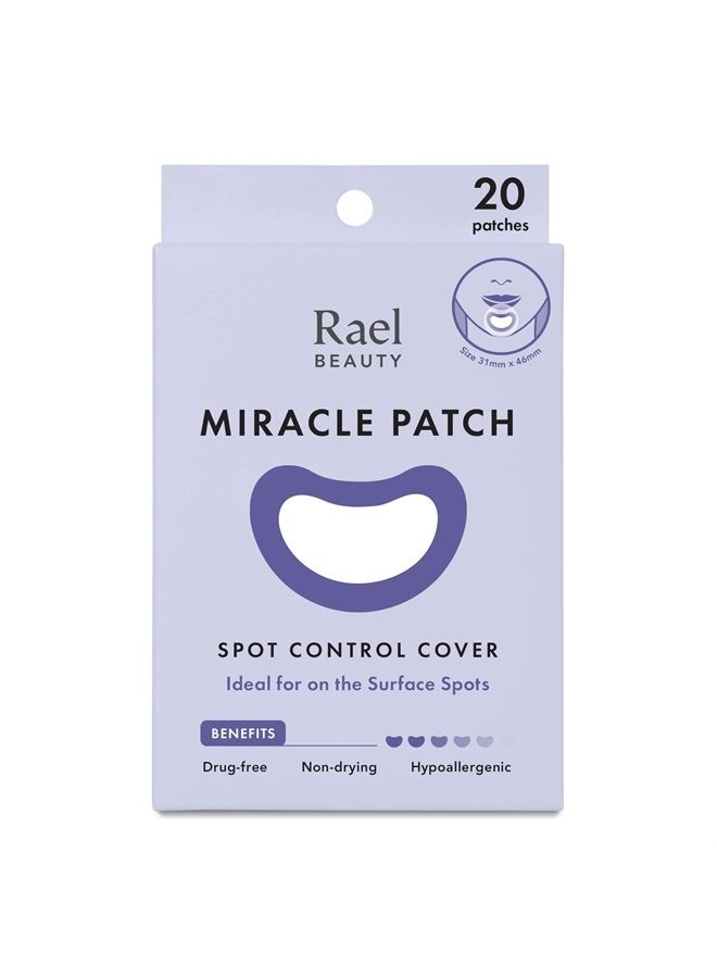 Rael Pimple Patches, Miracle Patches Large Spot Control Cover - Hydrocolloid Acne Patches for Face, Strip for Breakouts, Zit and Blemish Spot, Breakouts, Facial Stickers, All Skin Types, Vegan, Cruelt - Image 1