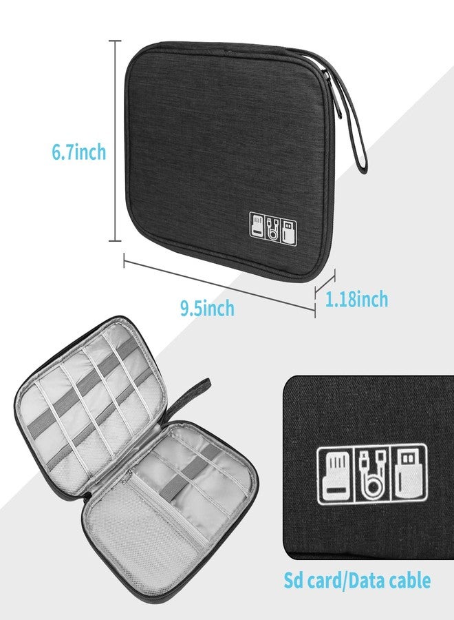 Lcsmaokin Electronics Organizer Travel Case,Electronic Accessories Storage Bag,Portable Waterproof Cable Organizer Bag,Travel Cord Organizer Bag for Small Charging Cord Storage,Cables,SD Card (Black) - Image 5