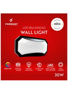 FORMOST FORMOST LED Bulkhead Light 30W | IP66 Waterproof | Energy Saving | Home Wall Gate Lamp for Outdoor and Indoor Use | Porch Light | Office Balcony Decoration | Cool White (Pack of 1)  - Image 2
