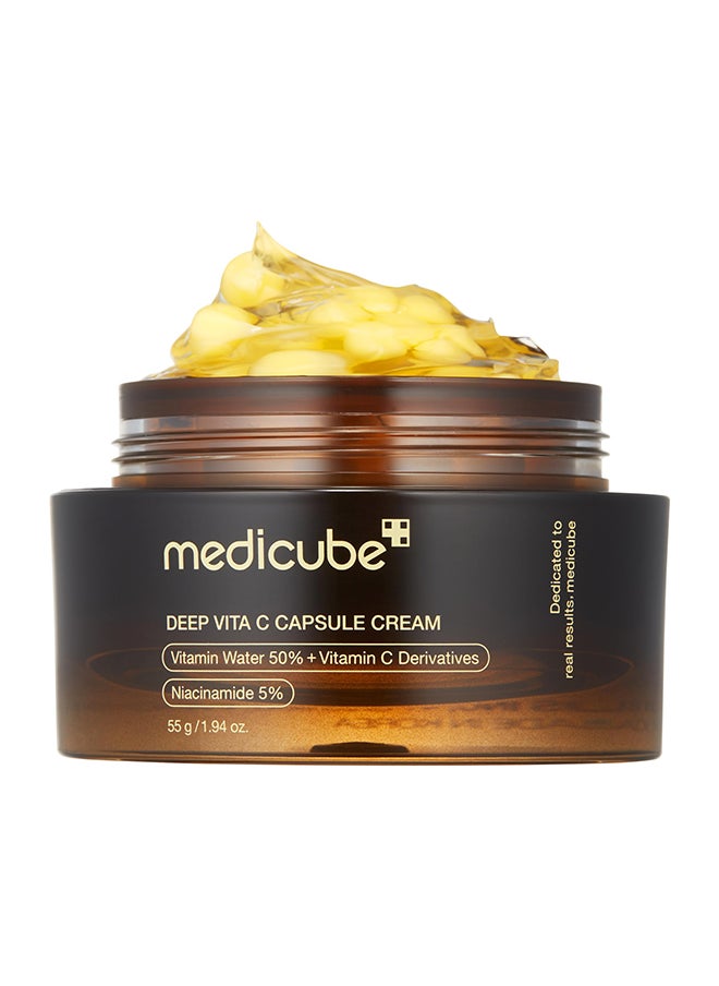 Medicube Deep Vitamin C Golden Capsule Face Moisturizer - Liposome Capsules For Wrinkles, Skin Radiance - Transparent Gel For Glow Hydration - Korean Skin Care 1.94 Oz  - Image 1
