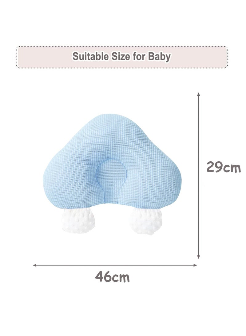 Mr. Penda Baby Head Neck Support Pillow, Upgraded Infant Soft Cotton Support Head Pillows 0-12 Months, Ergonomic Newborn Head Support Cushionfor Crib, Car Seats and Outdoor Travel (Blue) - Image 2