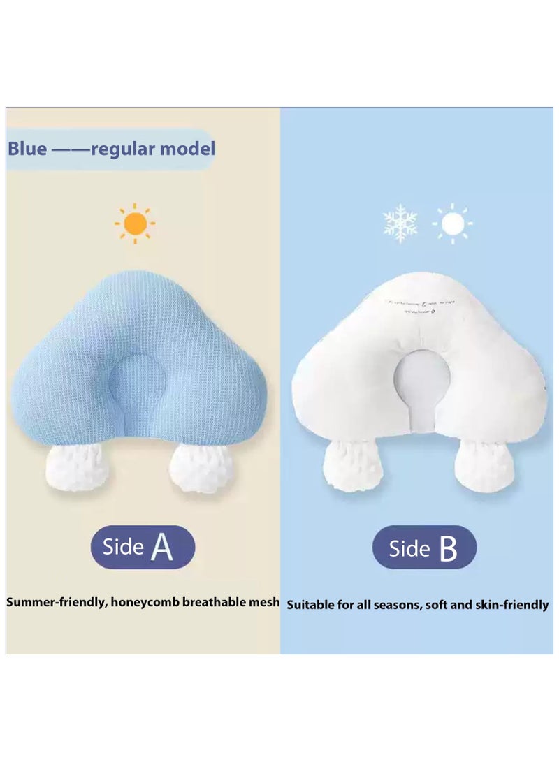 Mr. Penda Baby Head Neck Support Pillow, Upgraded Infant Soft Cotton Support Head Pillows 0-12 Months, Ergonomic Newborn Head Support Cushionfor Crib, Car Seats and Outdoor Travel (Blue) - Image 4
