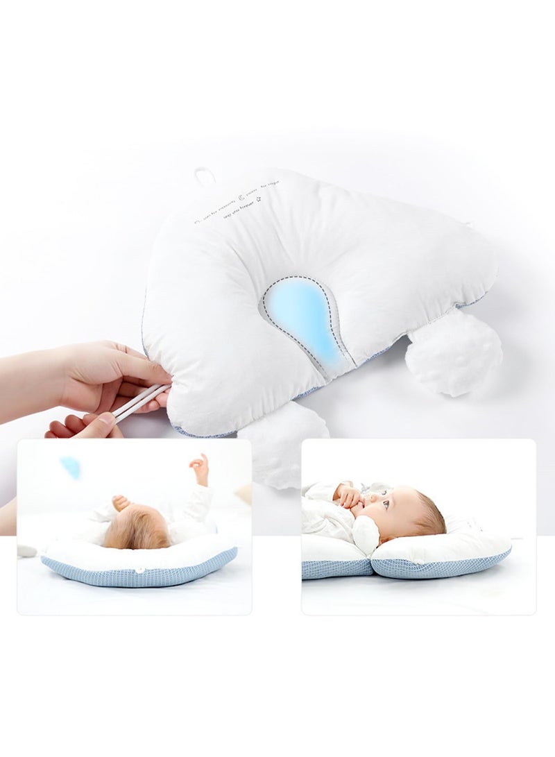 Mr. Penda Baby Head Neck Support Pillow, Upgraded Infant Soft Cotton Support Head Pillows 0-12 Months, Ergonomic Newborn Head Support Cushionfor Crib, Car Seats and Outdoor Travel (Blue) - Image 5