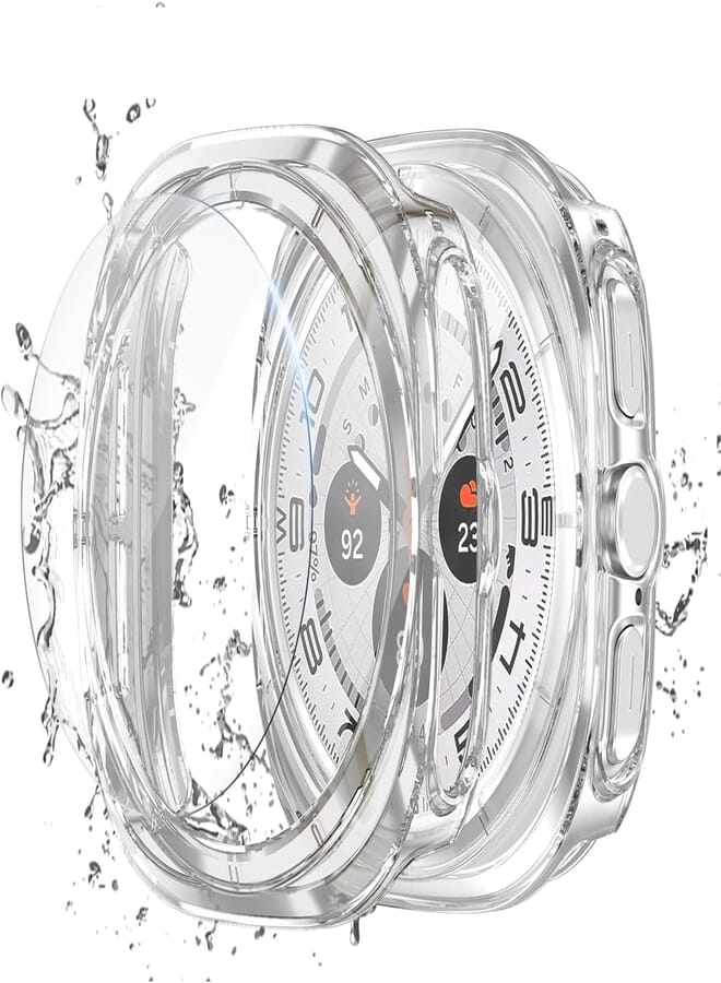 Next Next Store Case with Screen Protector - Anti-Fog Tempered Glass Protective Film and Hard PC Bumper Compatible with Samsung Galaxy Watch 7 Ultra 47 (Clear)